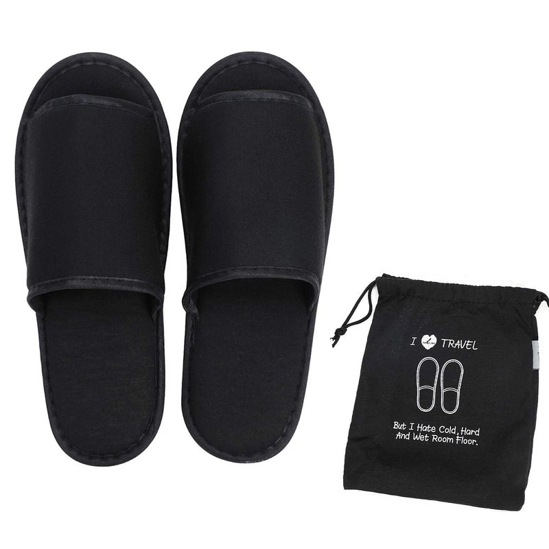 ITODA Portable Travel Slipper Spa Hotel Open Toe Sandals Non Disposable Foldable Shoes Guest Indoor House Room Business Trip Party Washable Footwear with Bags - Image 1